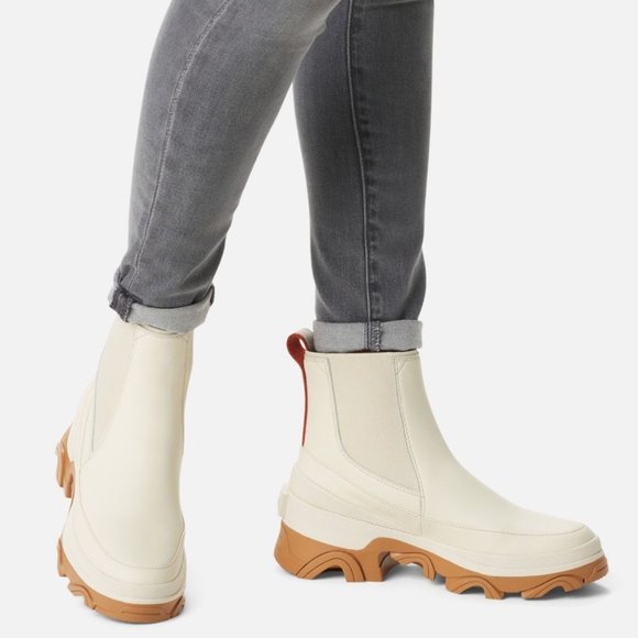 Sorel Brex Chelsea Leather Naturel Pull On Bootie Ankle Short Boots Shoes 8 NEW - Picture 4 of 7